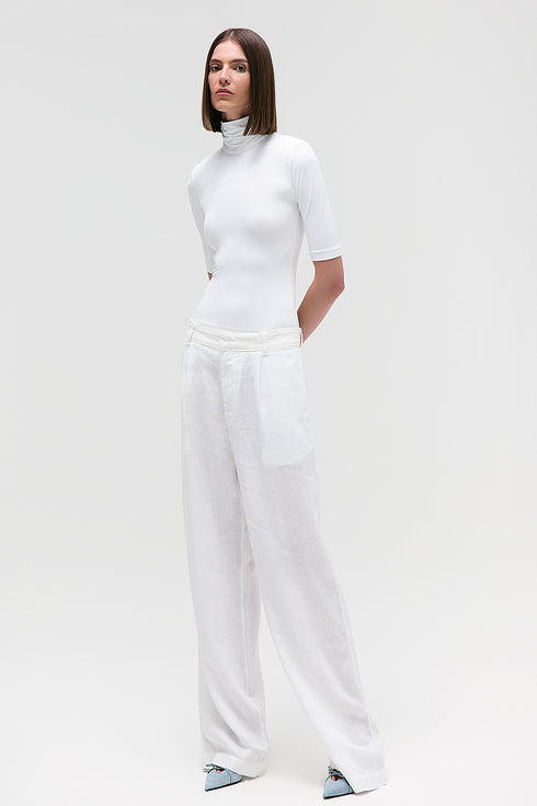 BLUSA GOLA ALTA OFF WHITE